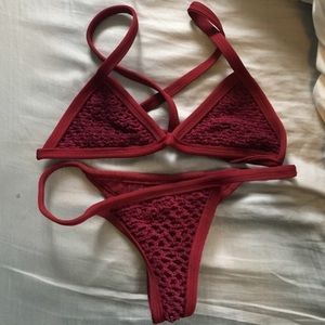 red bikini set